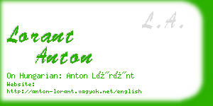 lorant anton business card